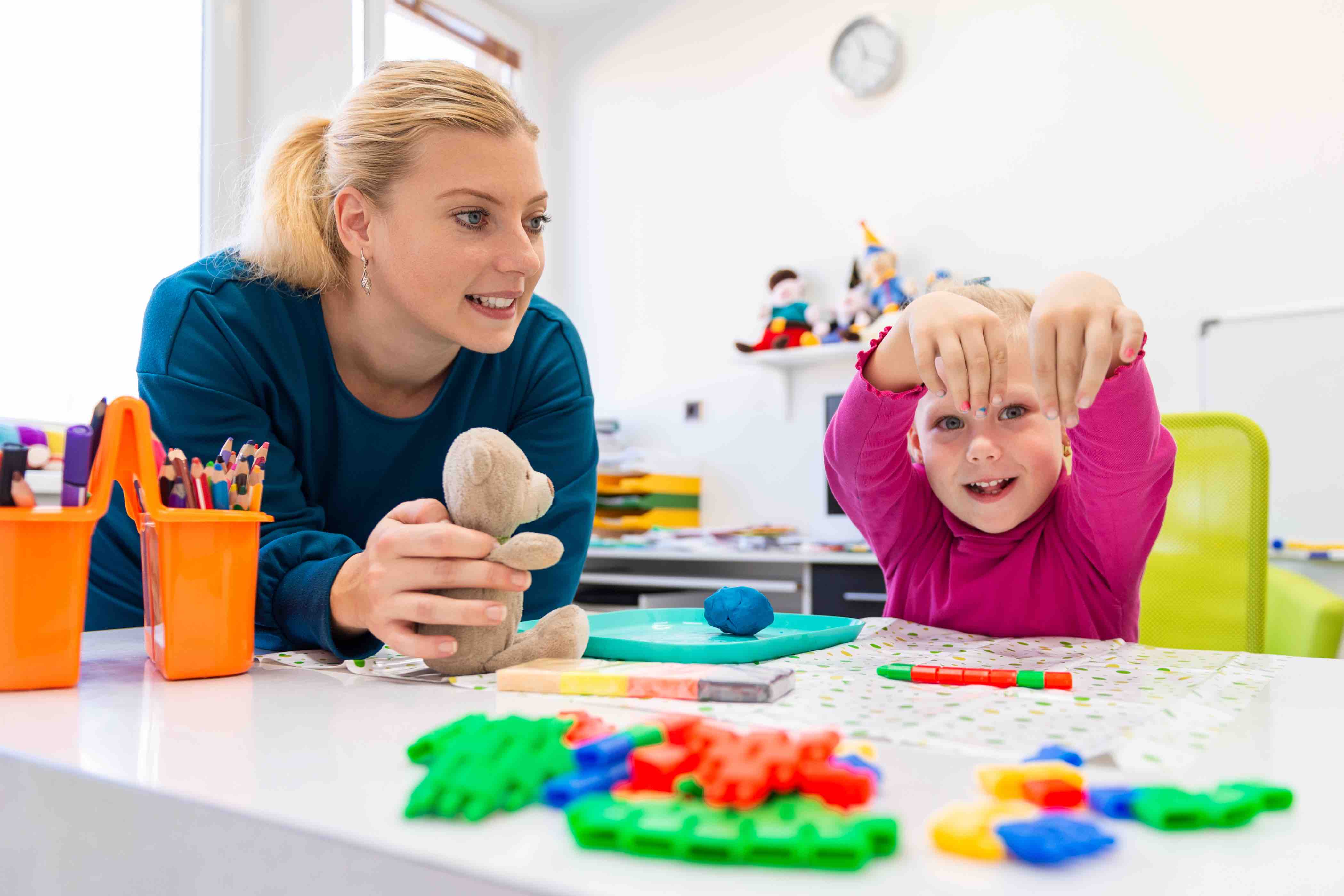 Picture of an occupational therapist with a child